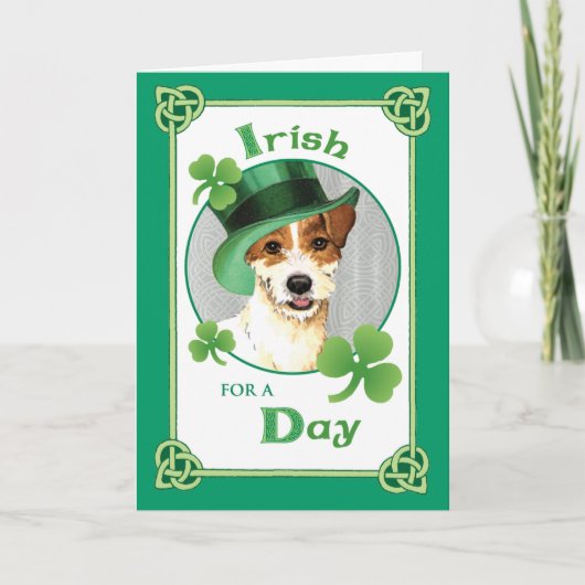 St. Patrick's Day Parson Russell Terrier Karte (Vorderseite)