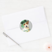 St. Patrick's Day Parson Russell Terrier Runder Aufkleber (Umschlag)