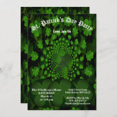 St Patrick's Day Party 4 Leaf Clover Kaleidoskop Einladung (Vorne/Hinten)