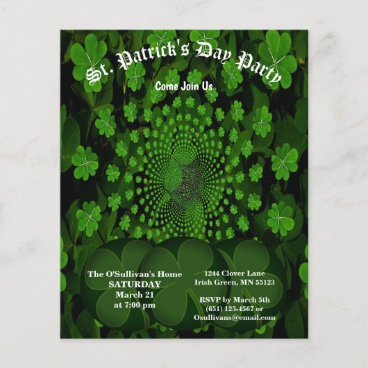 St Patrick's Day Party Clover Kaleidoskop Paper (Vorderseite)