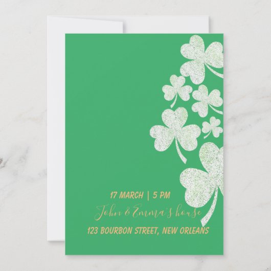 St. Patrick's Day Party einladen - Custom Card Einladung (Rückseite)