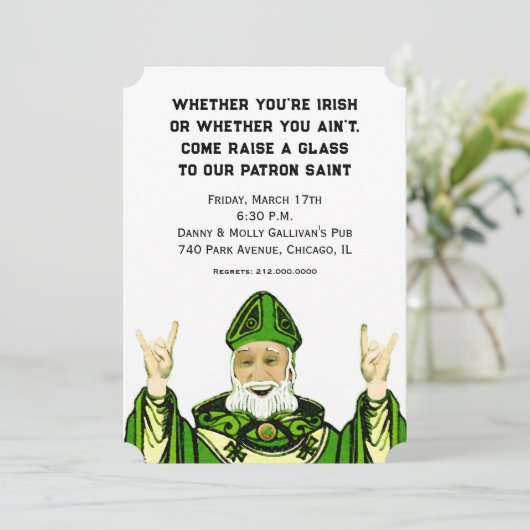 St. Patrick's Day Party Einladung (Stehend Vorderseite)