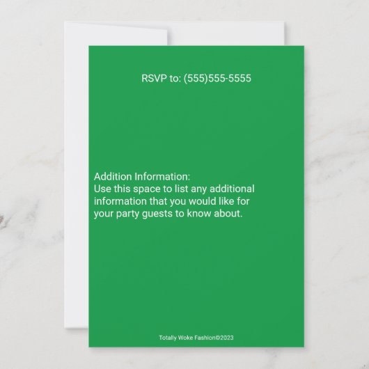 St. Patrick's Day Party Einladung (Rückseite)