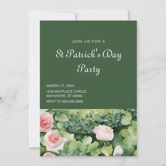 St Patricks Day Party Einladung (Rückseite)