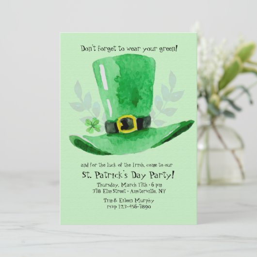 St. Patrick's Day Party Einladung (Stehend Vorderseite)