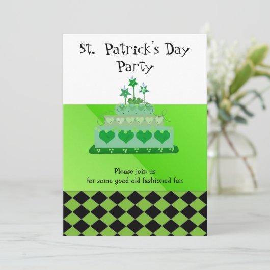 St. Patrick's Day Party Einladung (Stehend Vorderseite)