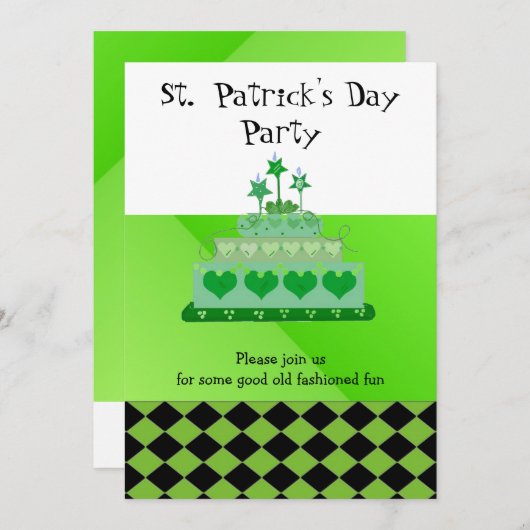 St. Patrick's Day Party Einladung (Vorne/Hinten)