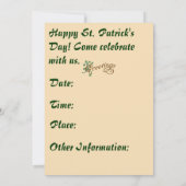 St. Patricks Day Party Einladung (Rückseite)