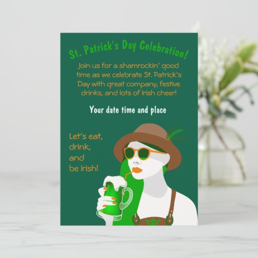 St. Patrick's Day Party Einladung (Stehend Vorderseite)