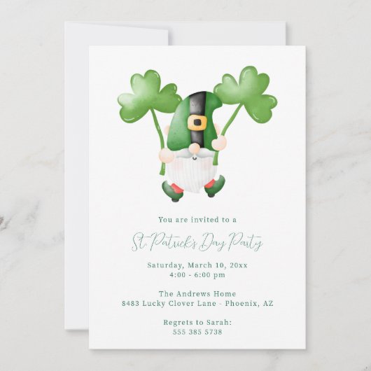 St. Patrick's Day Party Einladung (Vorderseite)