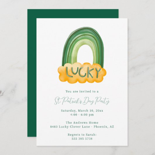 St. Patrick's Day Party Einladung (Vorne/Hinten)