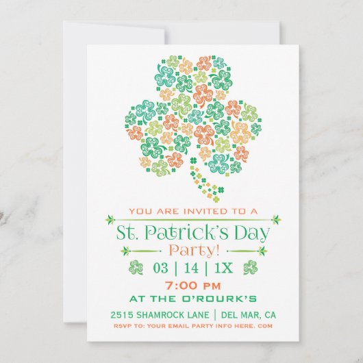 St. Patrick's Day Party Einladung (Vorderseite)