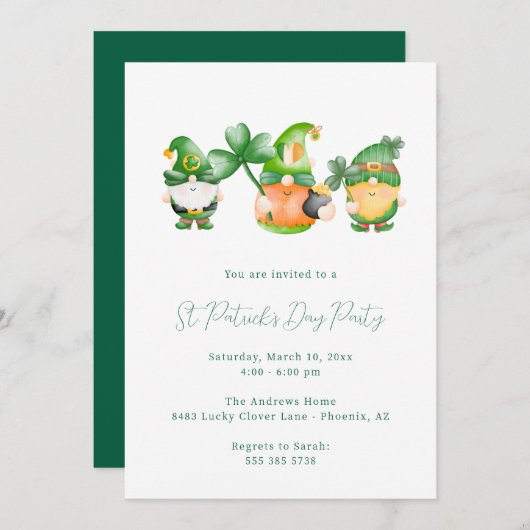 St. Patrick's Day Party Einladung (Vorne/Hinten)