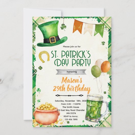 St. Patrick's Day Party-Einladung Einladung (Vorderseite)