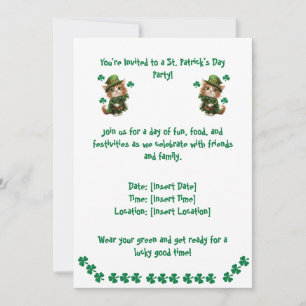 St. Patrick's Day Party Einladung – Für Katzenlieb