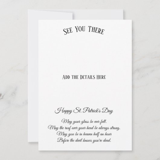 St. Patrick's Day Party Einladung Gold Pot & Flag (Rückseite)