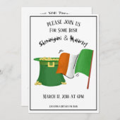St. Patrick's Day Party Einladung Gold Pot & Flag (Vorne/Hinten)
