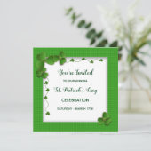 St. Patrick's Day Party Einladung - Kleeblätter (Stehend Vorderseite)