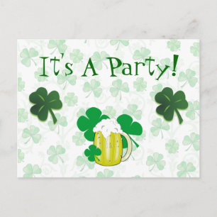 St Patrick's Day Party Einladung Postkarte