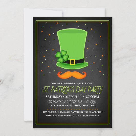 St. Patrick's Day Party Einladungen (Vorderseite)