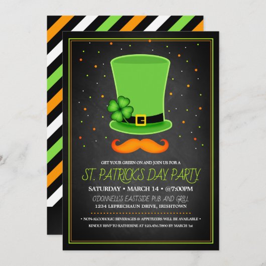 St. Patrick's Day Party Einladungen (Vorne/Hinten)