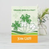 St. Patrick's Day Party Einladungen (Stehend Vorderseite)