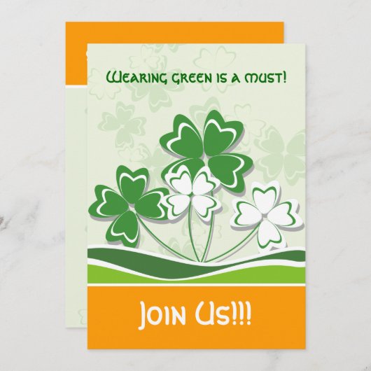 St. Patrick's Day Party Einladungen (Vorne/Hinten)