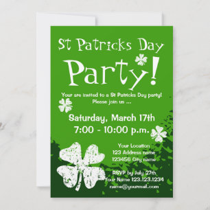 St Patricks Day Party Einladungen Anpassbar