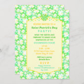 St. Patrick's Day Party Elegantes Retro Kleeblatt Einladung (Vorne/Hinten)