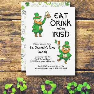 St Patricks Day Party essen Drink Irish Leprechaun Einladung
