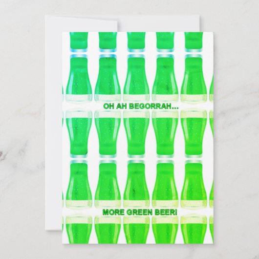 St. Patrick's Day Party feiern mit grüner Braue Einladung (Rückseite)