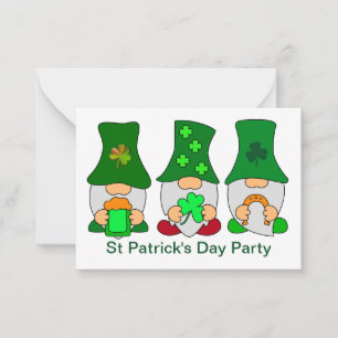 St Patricks Day Party Gnomies Einladung Karte