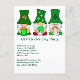 St Patricks Day Party Gnomies Einladung Postkarte