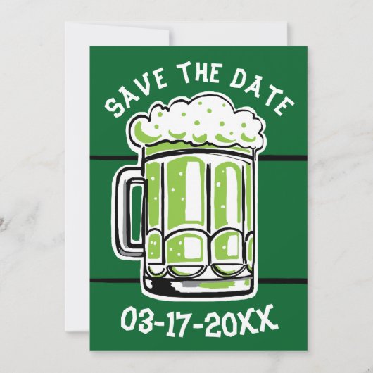 St. Patrick's Day Party Green Beer Save the Date (Vorderseite)