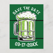 St. Patrick's Day Party Green Beer Save the Date Ankündigungspostkarte (Vorderseite)