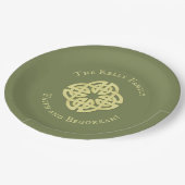 St. Patrick's Day Party Green Celtic Cross Custom Pappteller (Schrägansicht)