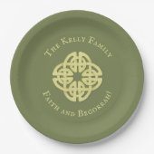 St. Patrick's Day Party Green Celtic Cross Custom Pappteller (Vorderseite)