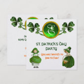 ST. PATRICK'S DAY PARTY GREEN EMERALD MONOGRAM EINLADUNG (Vorne/Hinten)