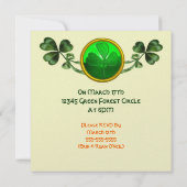 ST. PATRICK'S DAY PARTY GREEN EMERALD MONOGRAM EINLADUNG (Rückseite)