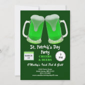 St Patrick's Day Party Green Frosty Cheers Einladung (Vorderseite)