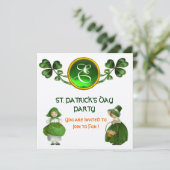 ST. PATRICK'S DAY PARTY GREEN SILVER MONOGRAM EINLADUNG (Stehend Vorderseite)