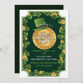 St Patrick's Day Party Grün Elegant Niedlich Einladung (Vorne/Hinten)