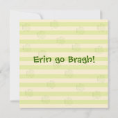 St. Patrick's Day Party Hat Einladung (Rückseite)