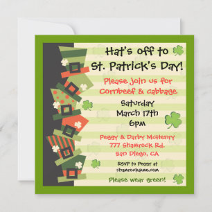 St. Patrick's Day Party Hat Einladung