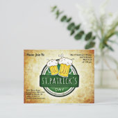 St Patricks Day Party Irish Brew Postcard Einladun Postkarte (Stehend Vorderseite)