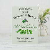St. Patrick's Day Party Irish Green Funny Einladung (Stehend Vorderseite)