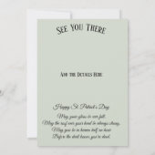 St. Patrick's Day Party Irish Green Funny Einladung (Rückseite)