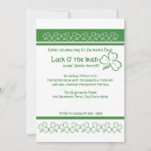 St. Patricks Day Party Kleeblatts Einladung (Vorderseite)