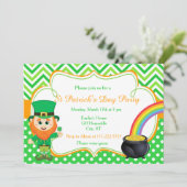 St Patrick's Day Party Leprechaun Einladung (Stehend Vorderseite)