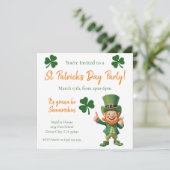 St Patrick's Day Party-Leprechaun Einladung (Stehend Vorderseite)